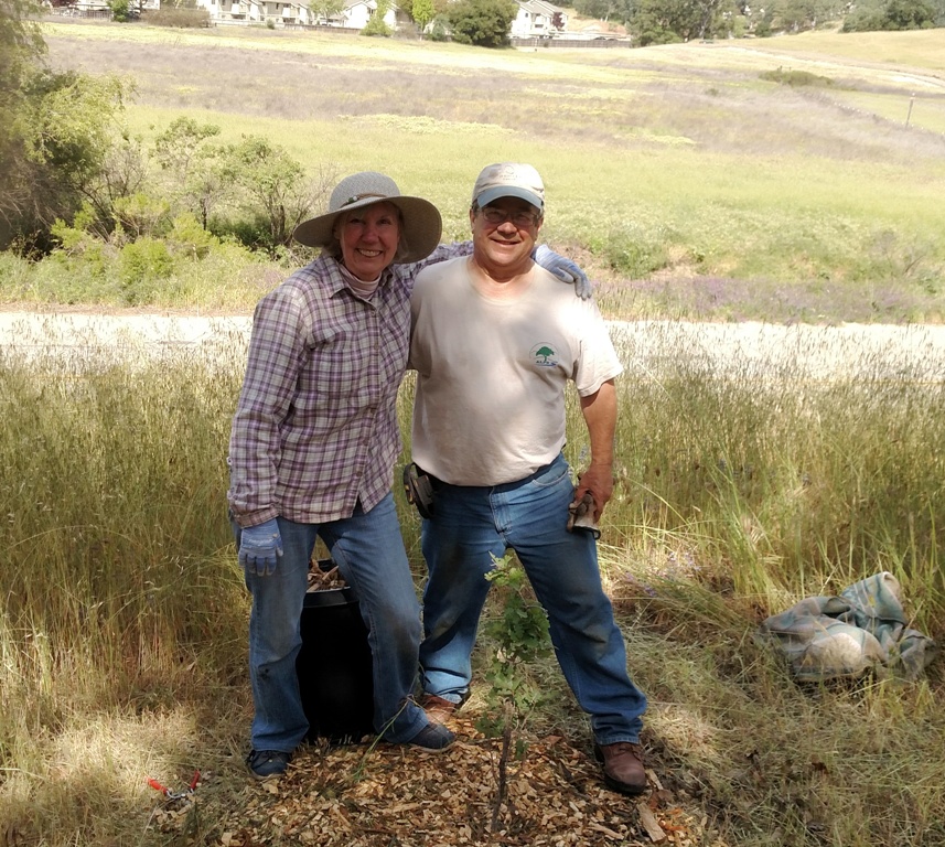 Anne and Mike with a happy seedling!